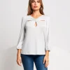 Maglia lurex con gocce e incrocio