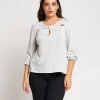 Maglia lurex con gocce e incrocio