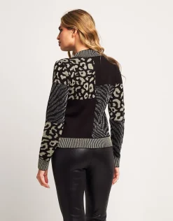 Maglia patchwork animalier