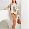 Maglione misto lana con disegno jacquard