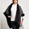 Mantella effetto bouclé con bordi