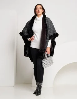Mantella effetto bouclé con bordi