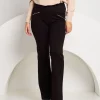 Pantalone a zampa con zip oro