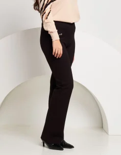 Pantalone a zampa con zip oro