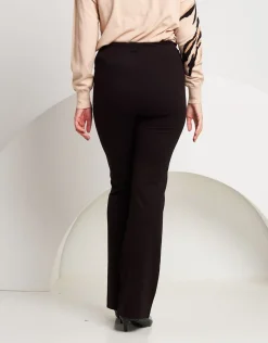 Pantalone a zampa con zip oro