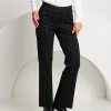 Pantalone a zampetta gessato con elastico