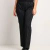 Pantalone a zampetta gessato con elastico