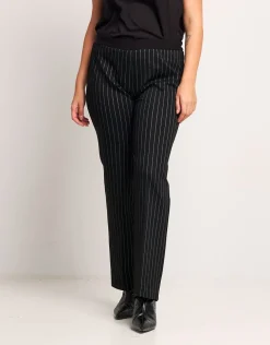 Pantalone a zampetta gessato con elastico