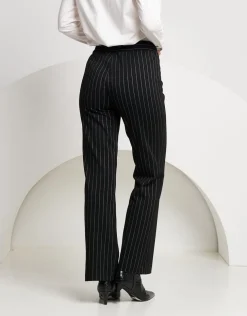 Pantalone a zampetta gessato con elastico