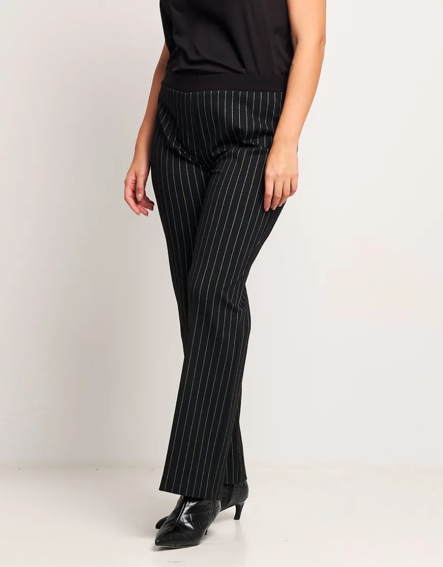 Pantalone a zampetta gessato con elastico