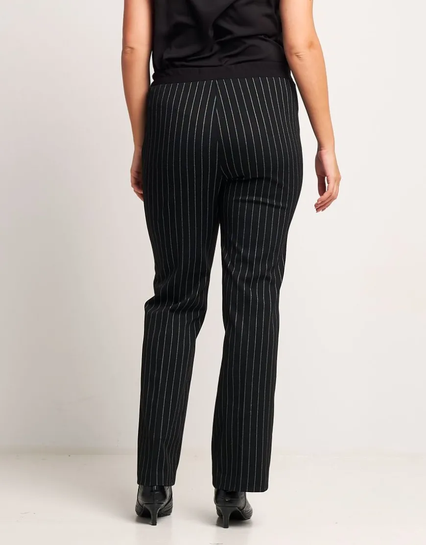Pantalone a zampetta gessato con elastico