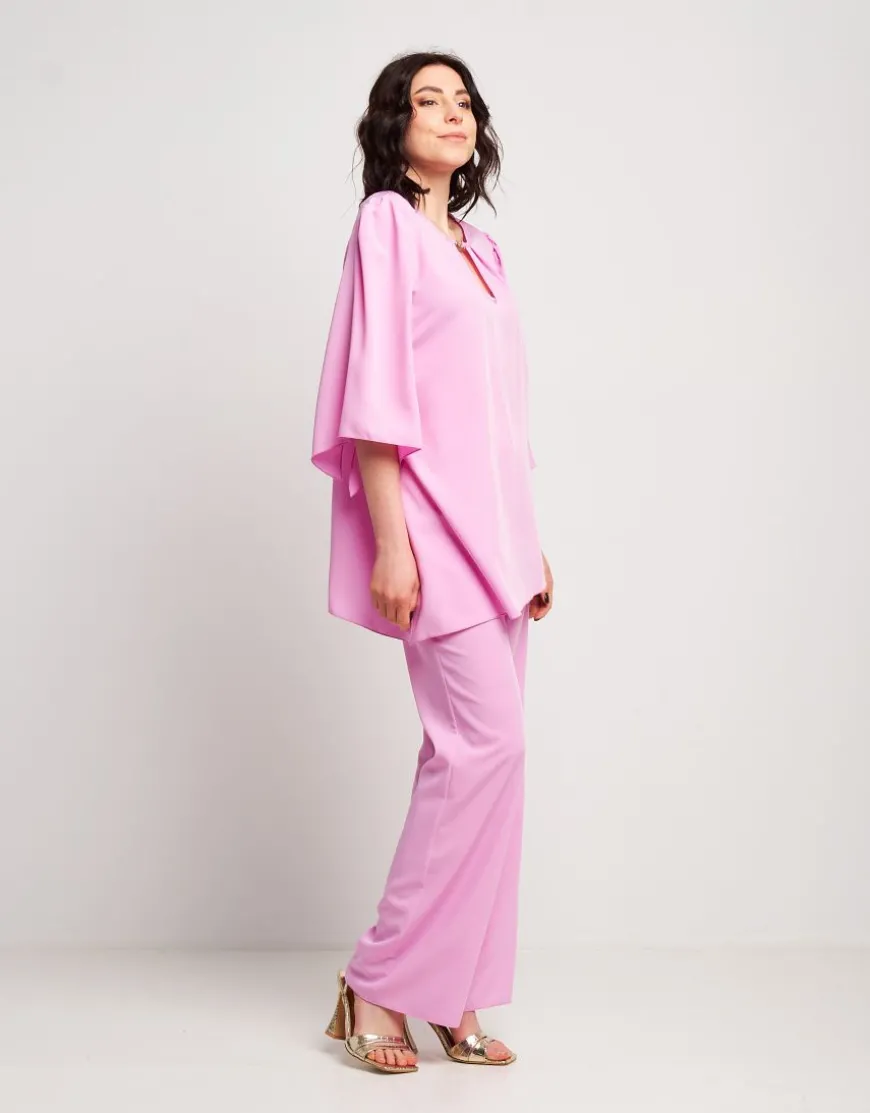Pantalone ampio fluido blush