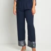 Pantalone blu con bordi laminati