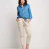 Pantalone con bande in paillettes