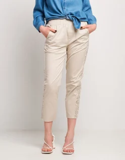 Pantalone con bande in paillettes