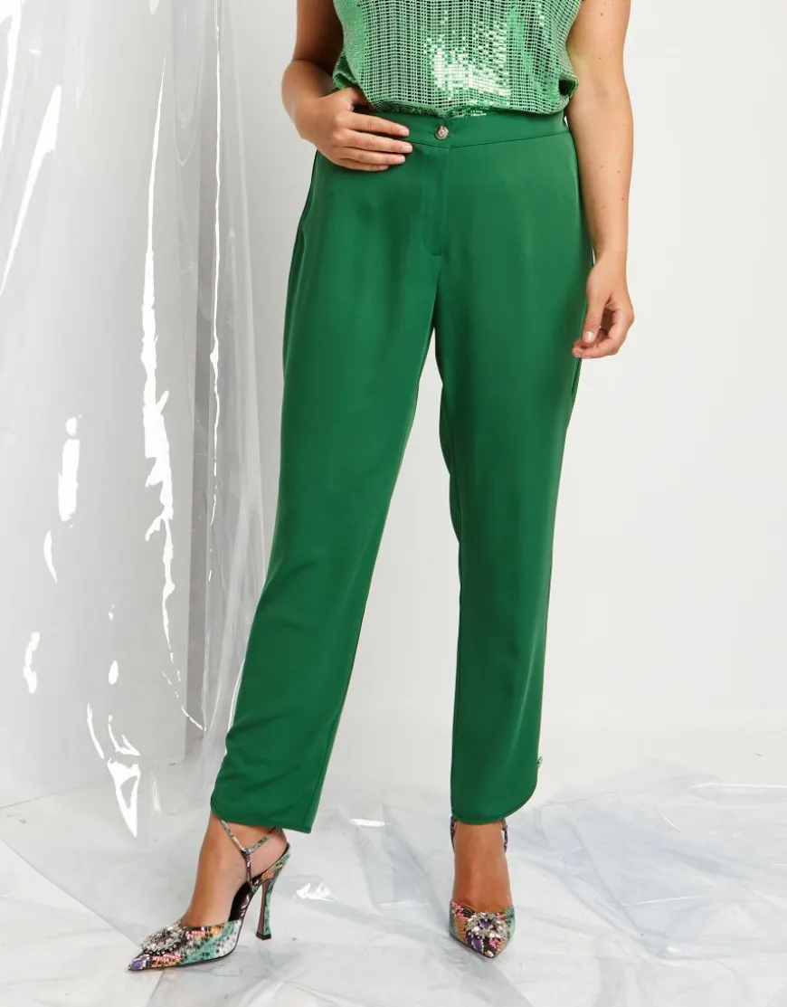 Pantalone con bottoncini in paillettes