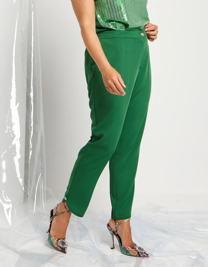 Pantalone con bottoncini in paillettes