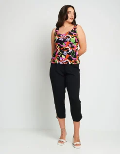 Pantalone con elastico e passante di paillettes
