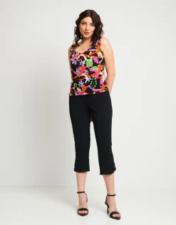 Pantalone con elastico e passante di paillettes