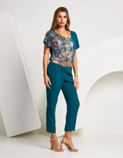 Pantalone con elastico e piega