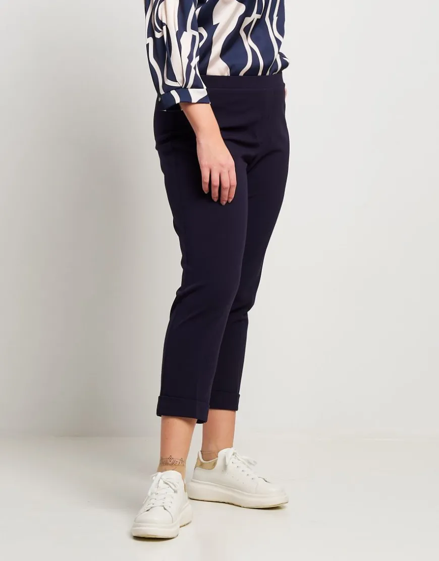 Pantalone con elastico e risvolto