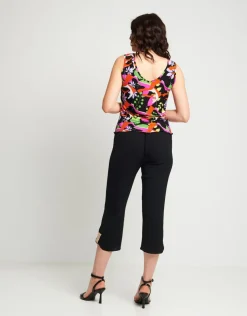 Pantalone con elastico e passante di paillettes