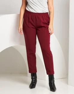 Pantalone con elastico in vita e risvolto