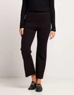 Pantalone cropped con bottoni oro