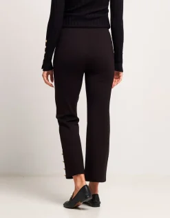 Pantalone cropped con bottoni oro