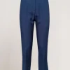Pantalone cropped con elastico e spacchi