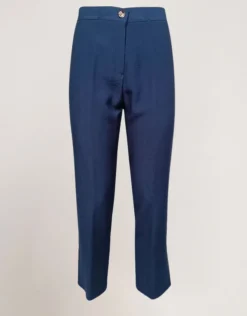 Pantalone cropped con elastico e spacchi