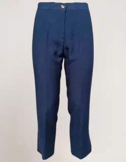 Pantalone cropped con elastico e spacchi