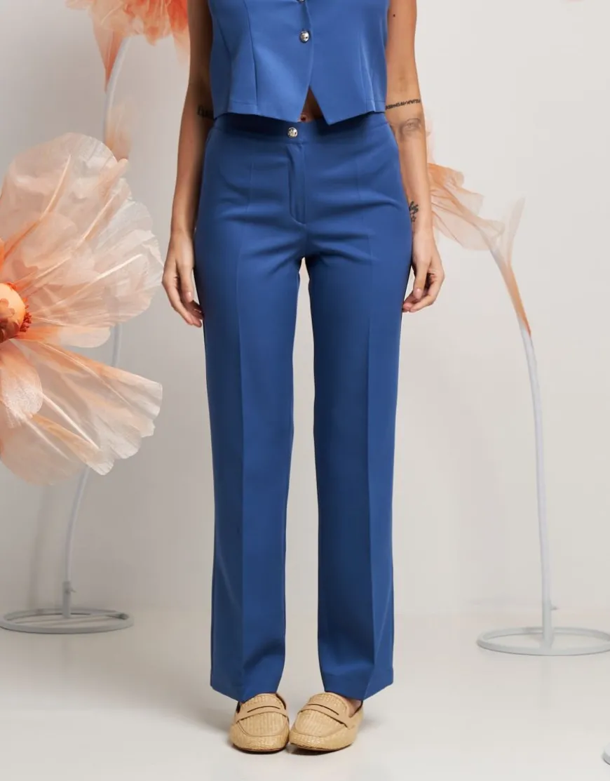 Pantalone dritto in bistretch nuvola