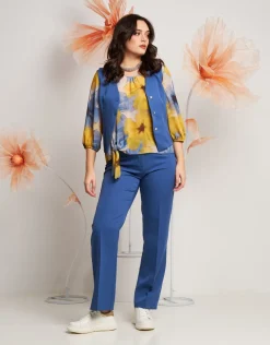 Pantalone dritto in bistretch nuvola