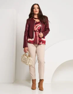 Pantalone effetto velluto con elastico