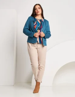 Pantalone effetto velluto con elastico