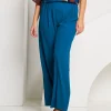 Pantalone gamba larga pavone
