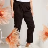Pantalone gessato con cinturino elastico
