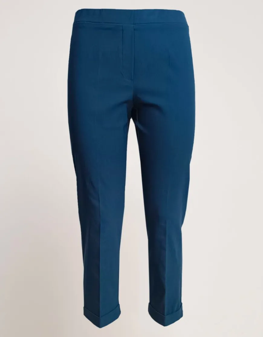 Pantalone in bengalina con risvolto