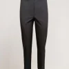 Pantalone in bengalina con elastico e risvolti