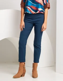Pantalone in bengalina con risvolto