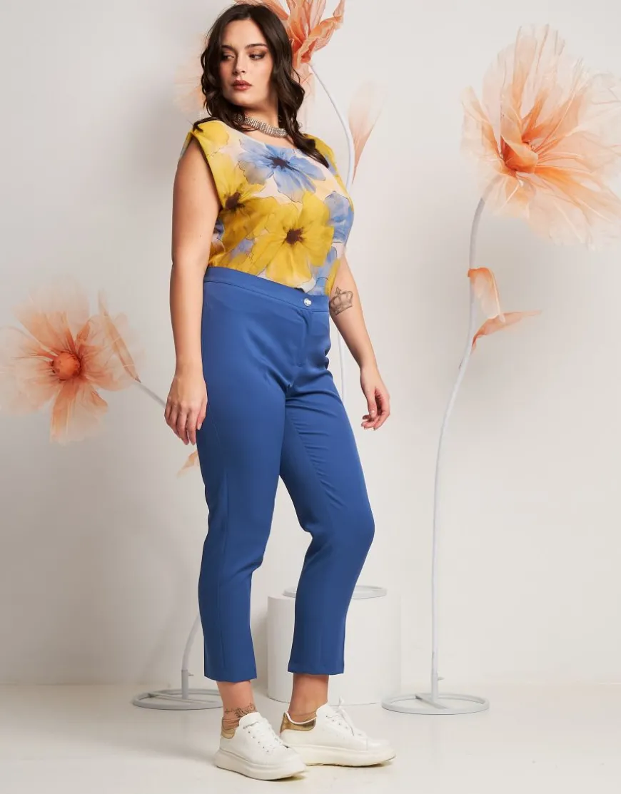 Pantalone in bistretch alla caviglia