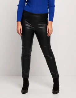 Pantalone in ecopelle con elastico