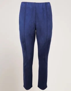 Pantalone in ecosuede con impunture