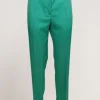 Pantalone in fresco di lana con risvolti e cinturino