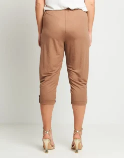 Pantalone in maglia con elastico e risvoltino