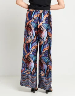 Pantalone in raso fantasia con elastico
