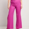Pantalone in viscosa con spacchi sul fondo