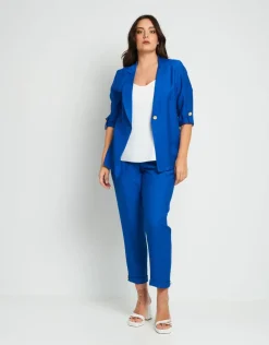 Pantalone in viscosa con risvolto e bottoni