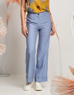 Pantalone in viscosa effetto mosso